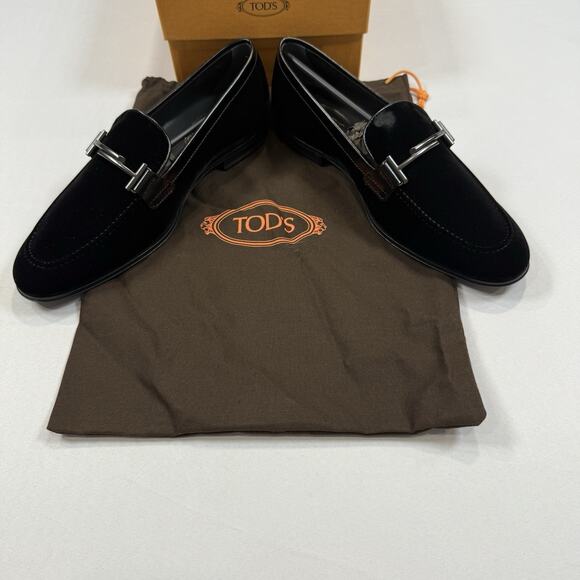 Tod’s Velvet T Loafers Black Size 8UK /9.5US Brand New In Box MSRP $995 main image 5